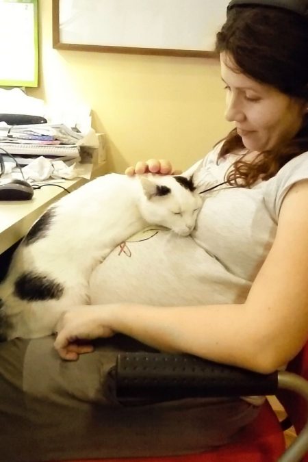 Gdy wieczorem chcę pracować to.... nie bardzo mogę :) moja kochana kicia Lala