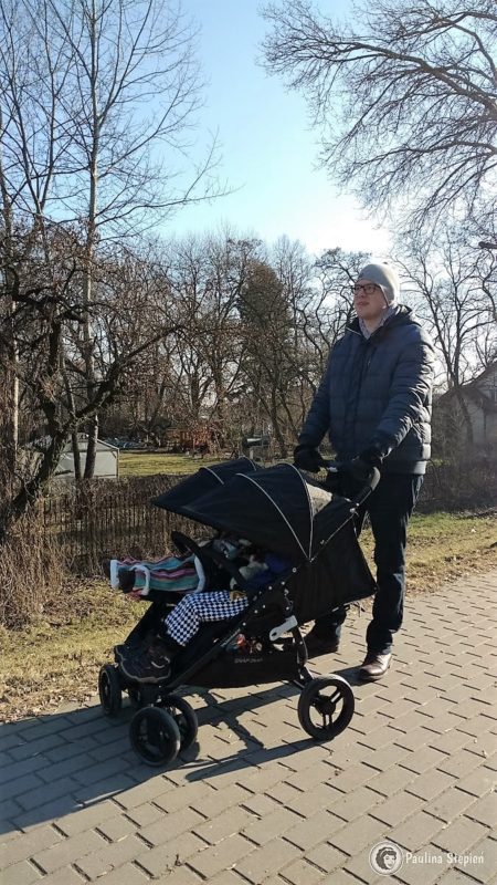 Michał z wózkiem, 190 cm wzrostu