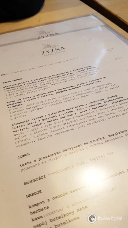 Menu Żyzna