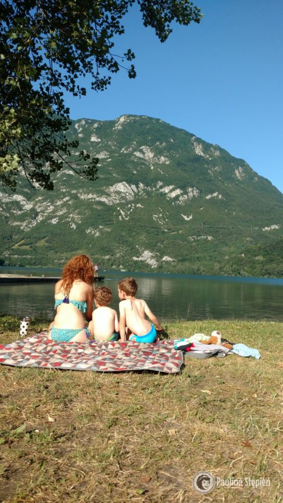 Piękny widok na Alpy i jezioro Cavazzo