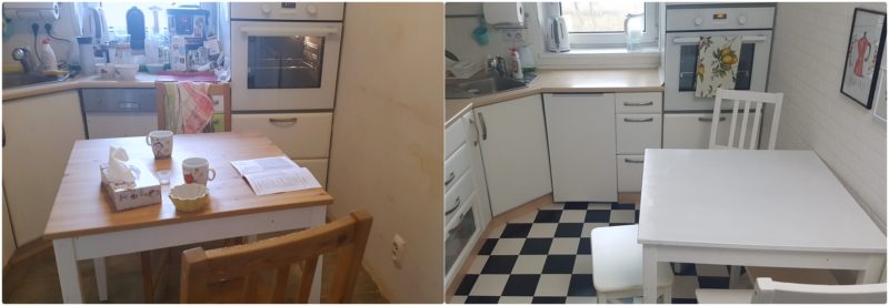 Kuchnia przed i po